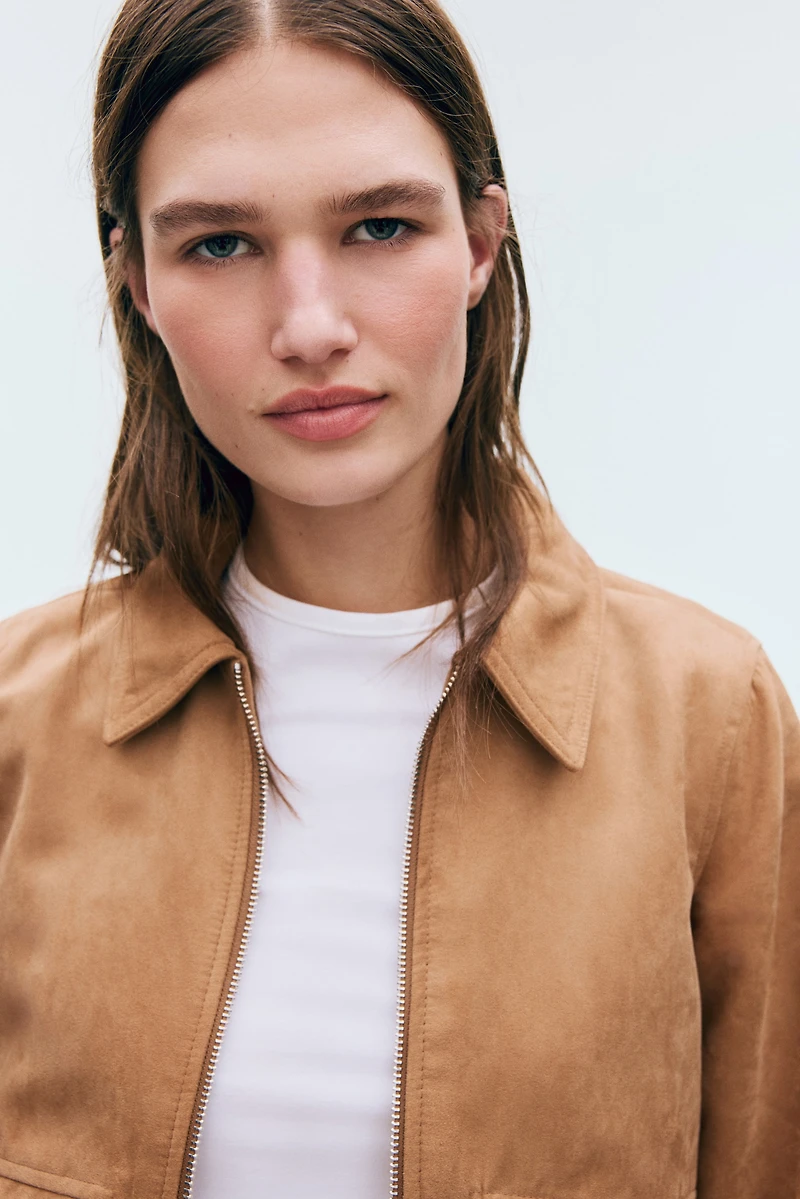 Bomber Jacket with Collar