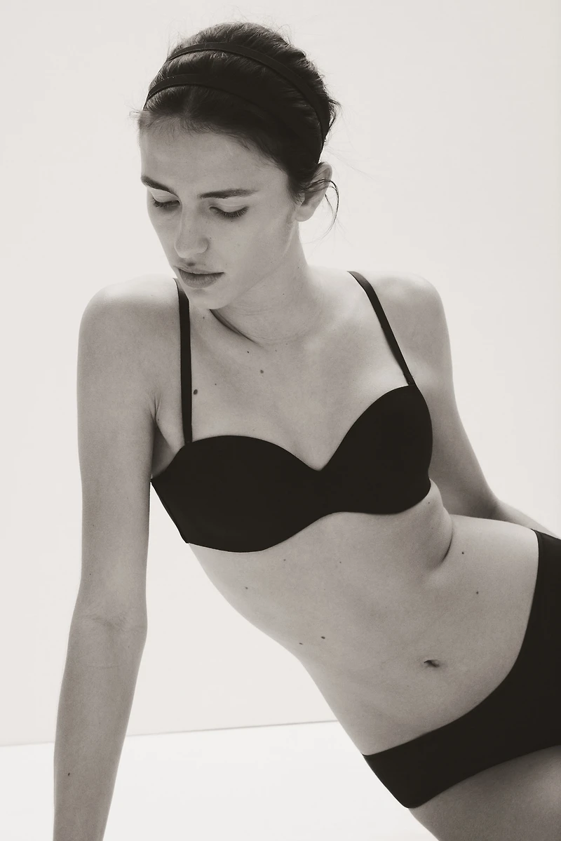Padded Microfiber Balconette Bra