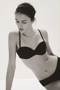 Padded Microfiber Balconette Bra