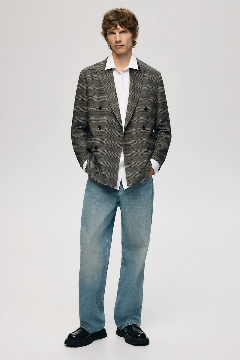 Regular-Fit Wool-Blend Double-Breasted Jacket