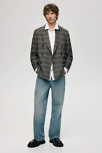 Regular-Fit Wool-Blend Double-Breasted Jacket