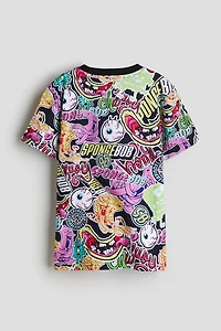 Cotton T-Shirt with Printed Motif