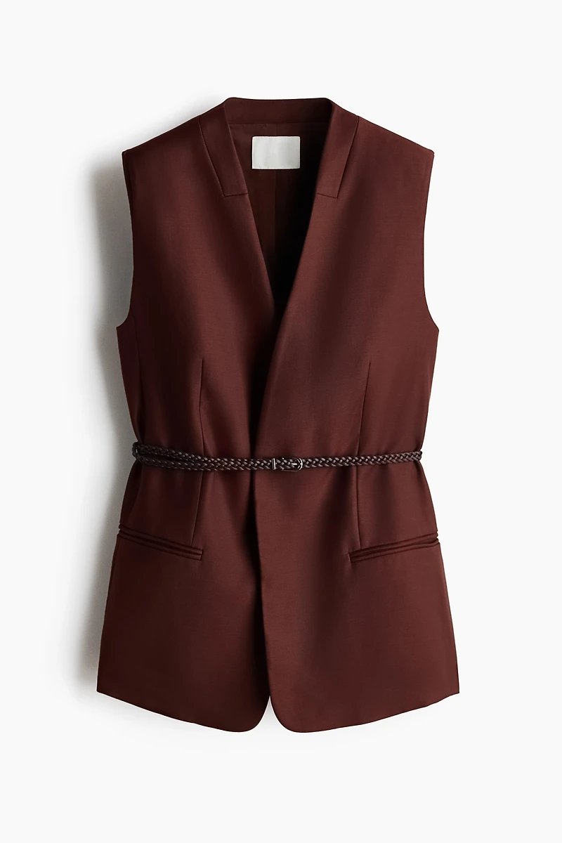Veste sans manches avec ceinture