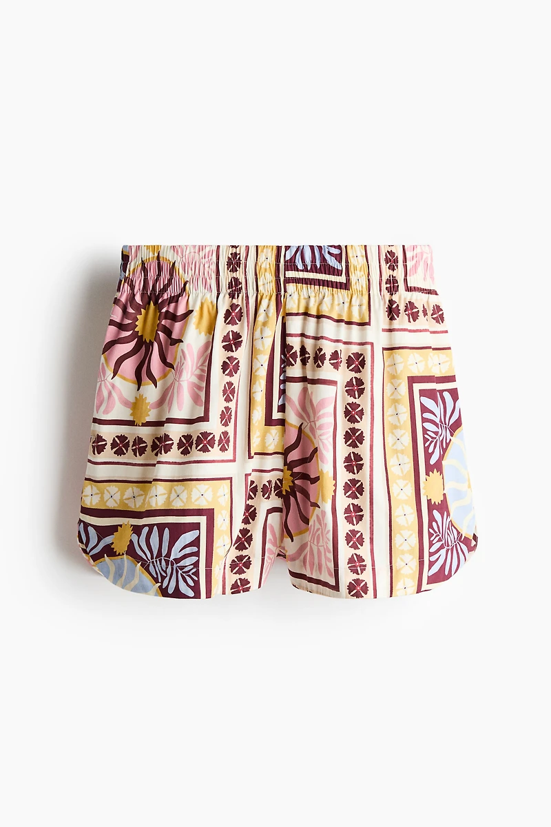 Patterned Poplin Shorts