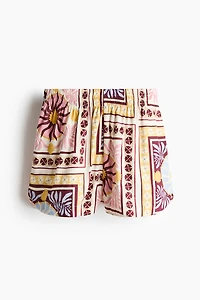 Patterned Poplin Shorts