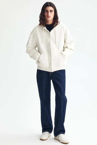 Veste à fermeture éclair ample capuche