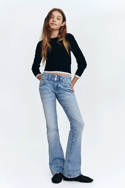 Bootcut Leg Low Jeans