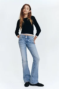Bootcut Leg Low Jeans