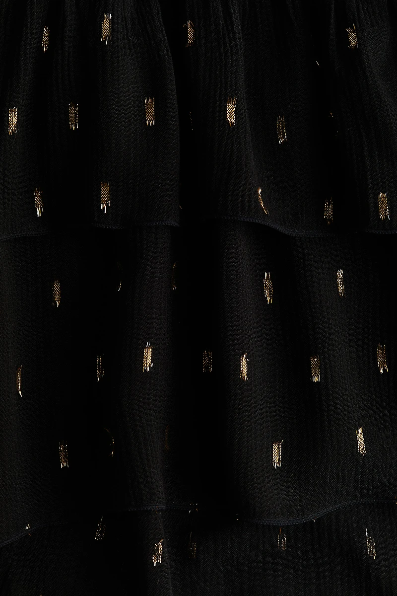 Ruffle-Trimmed Smocked-Detail Dress