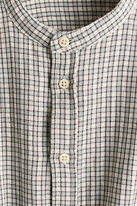 Cotton Band-Collar Shirt