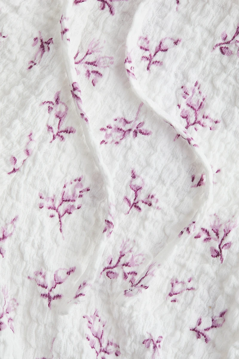 Crinkled Tie-Front Top