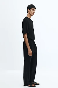 Regular-Fit Linen-Blend Pants