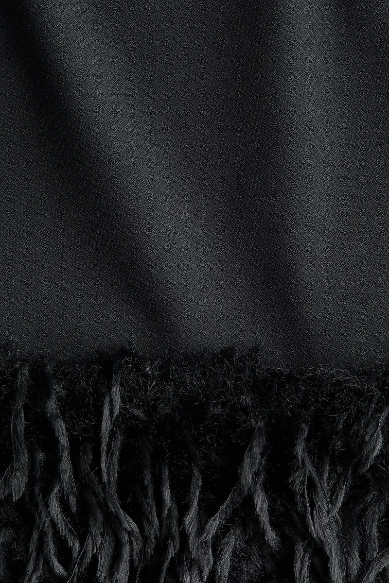 MAMA Fringe-hem mini dress