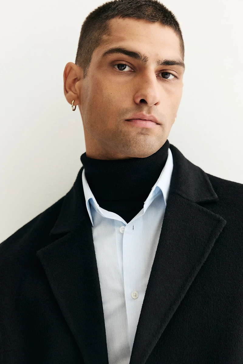 Single-Breasted Wool Coat