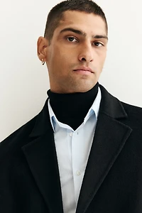 Single-Breasted Wool Coat