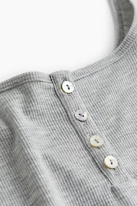 Ribbed Button-top Tank Top