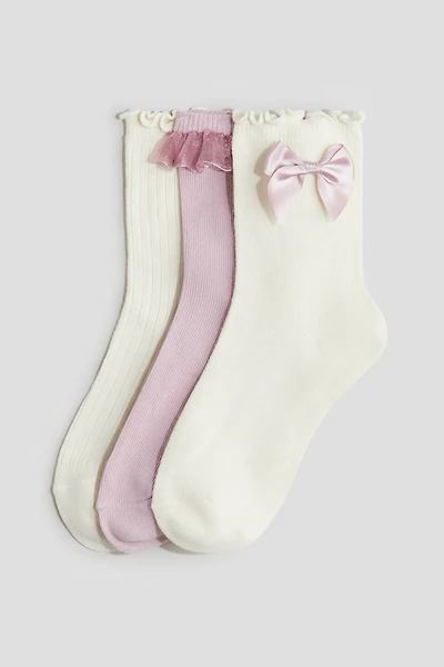 3-pack Socks with Overlocked Trim