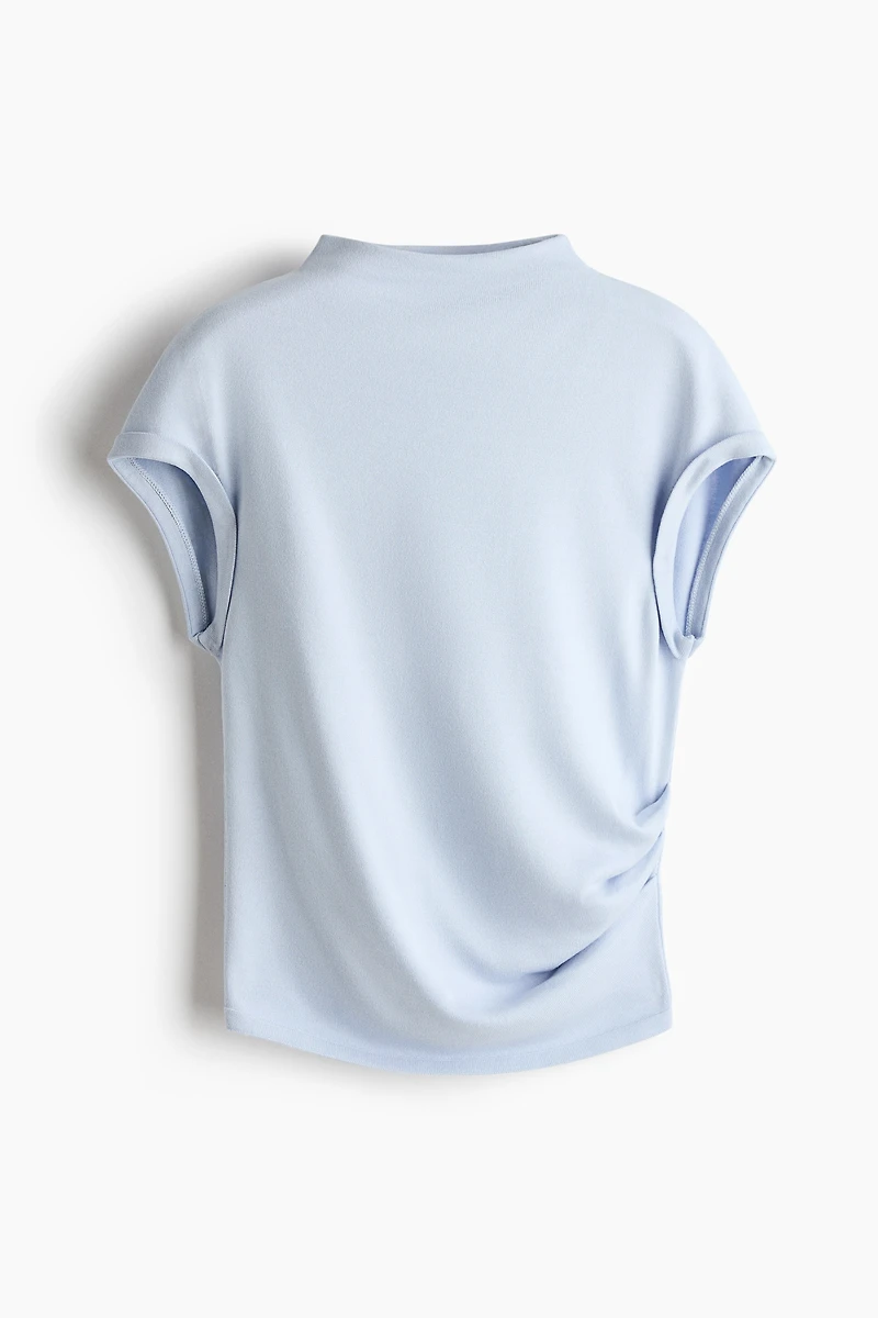 Draped Fine-Knit Top