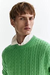 Regular-Fit Cable-Knit Sweater
