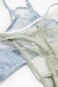Lot de 5 culottes-ficelles Tanga en dentelle