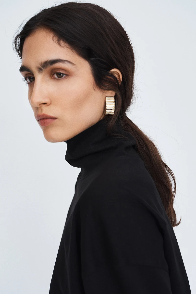 Mock Turtleneck Cotton Shirt