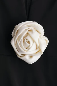 Dress with Rose Appliqué