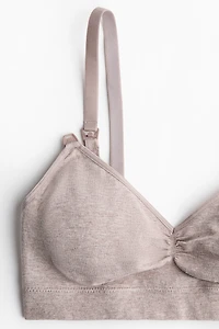 MAMA Seamless Padded Cotton-Blend Nursing Bra