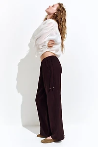 Wide-Leg Drawstring Pants