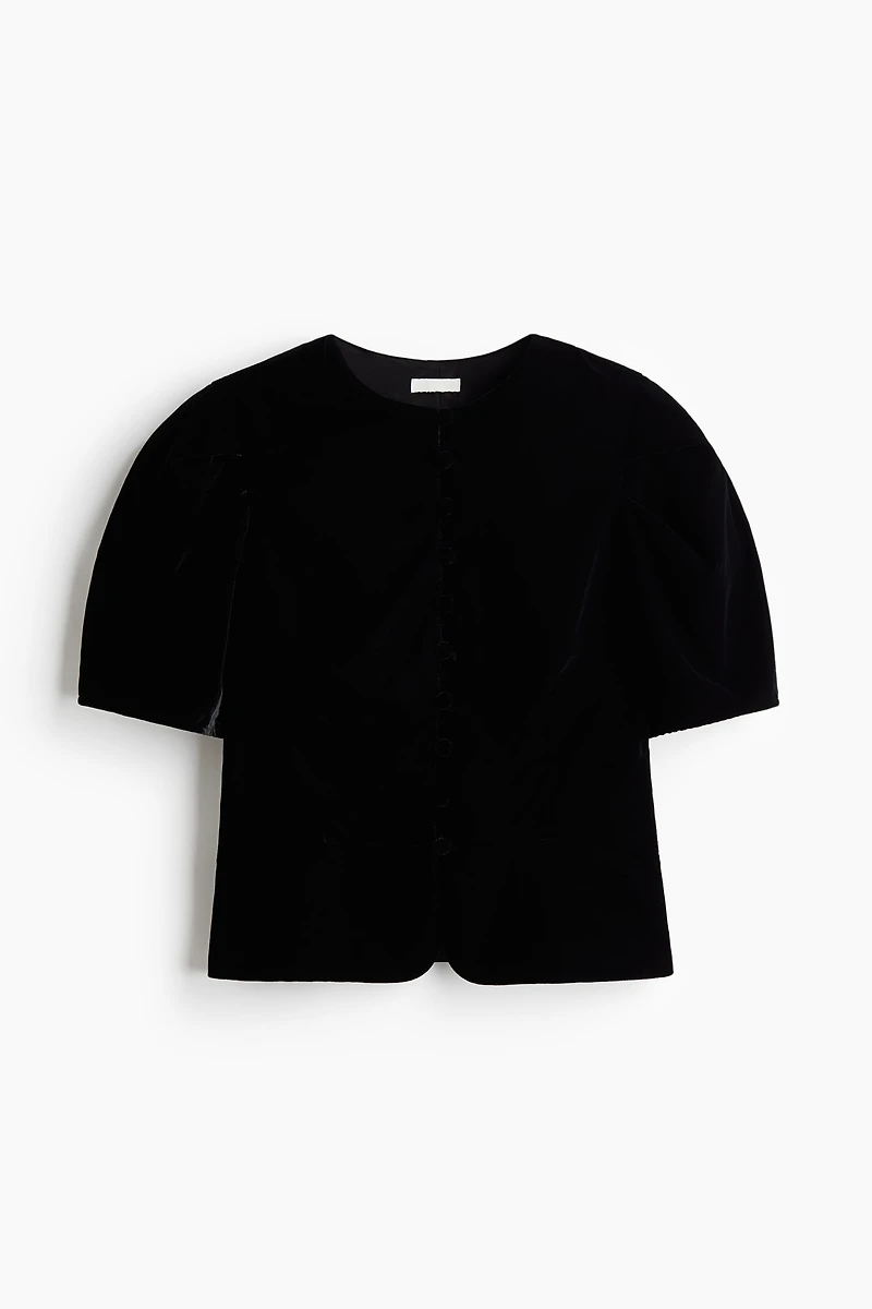 Velour Peplum Blouse