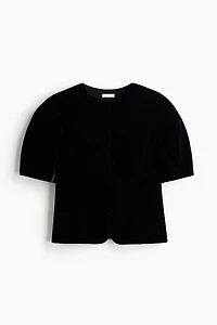 Velour Peplum Blouse