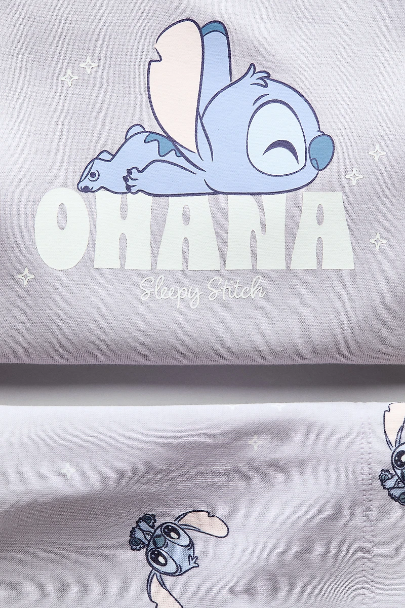 Snug-Fit Printed Cotton Pajamas