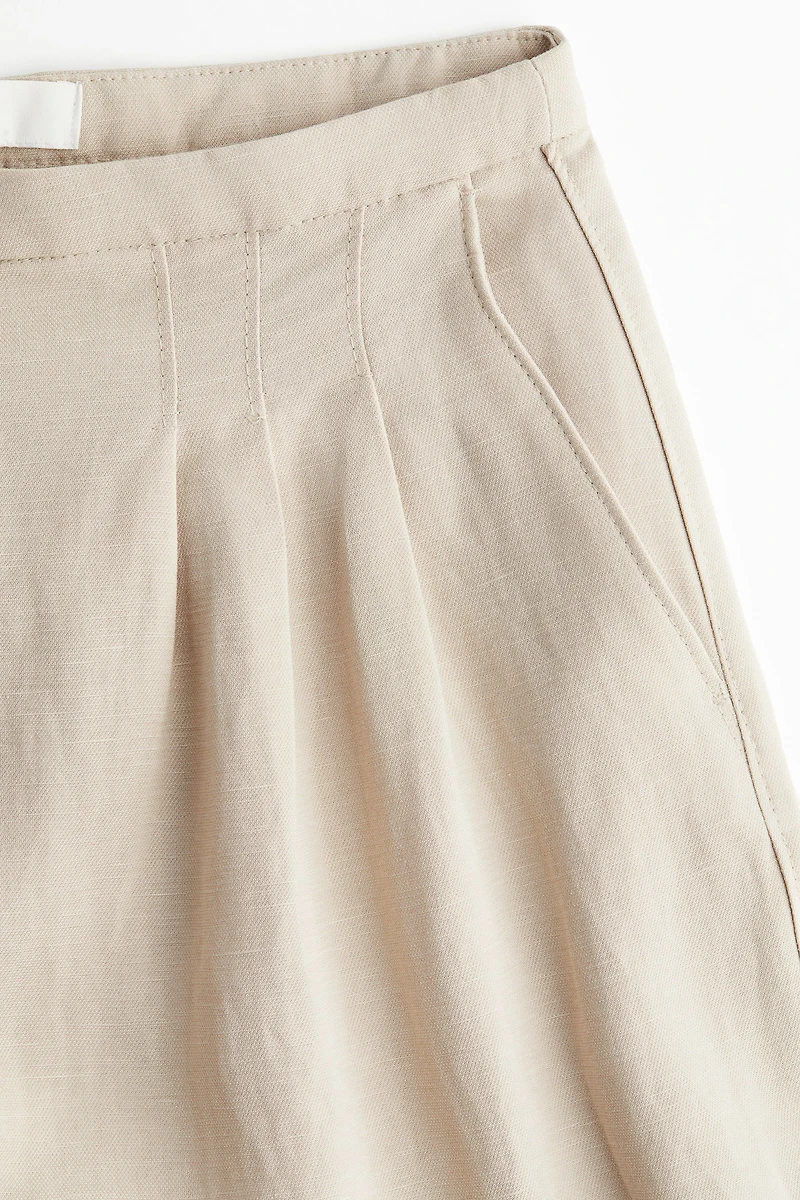 Wide-Leg Linen-Blend Pants