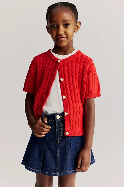 Pleated Denim Skirt