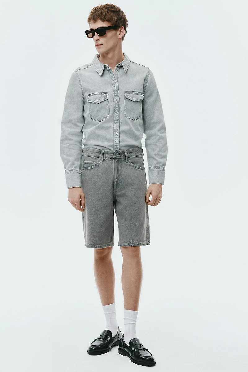 Relaxed-Fit Denim Shorts