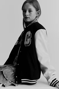 Appliquéd Baseball Jacket