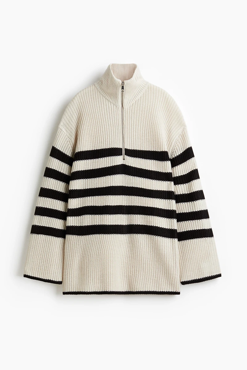 Chunky-Knit Half-Zip Sweater