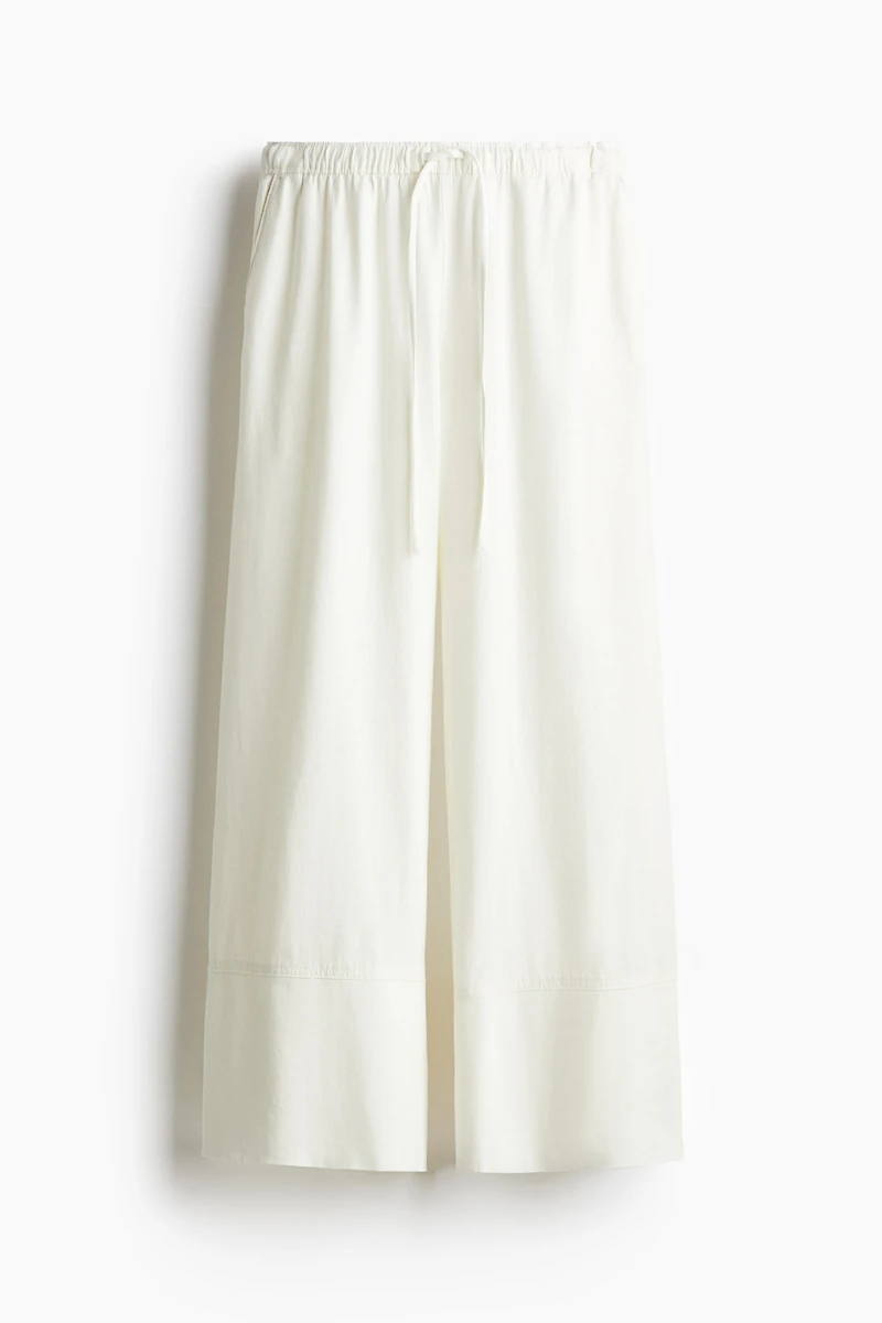 Linen-Blend Drawstring Pants