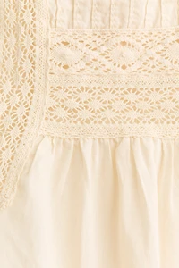 Lace-Inset Cotton Blouse