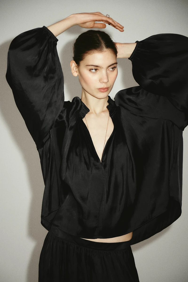 Oversized V-Neck Blouse