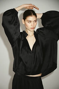 Oversized V-Neck Blouse