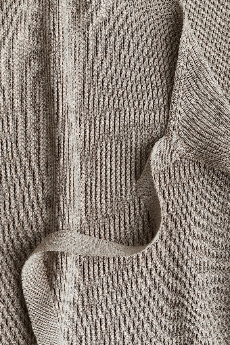 Gilet MAMA croisé en tricot côtelé