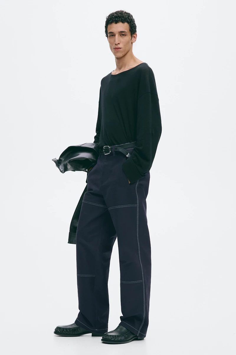 Loose-Fit Cotton Pants