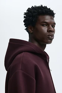 Loose-Fit Scuba Hooded Jacket