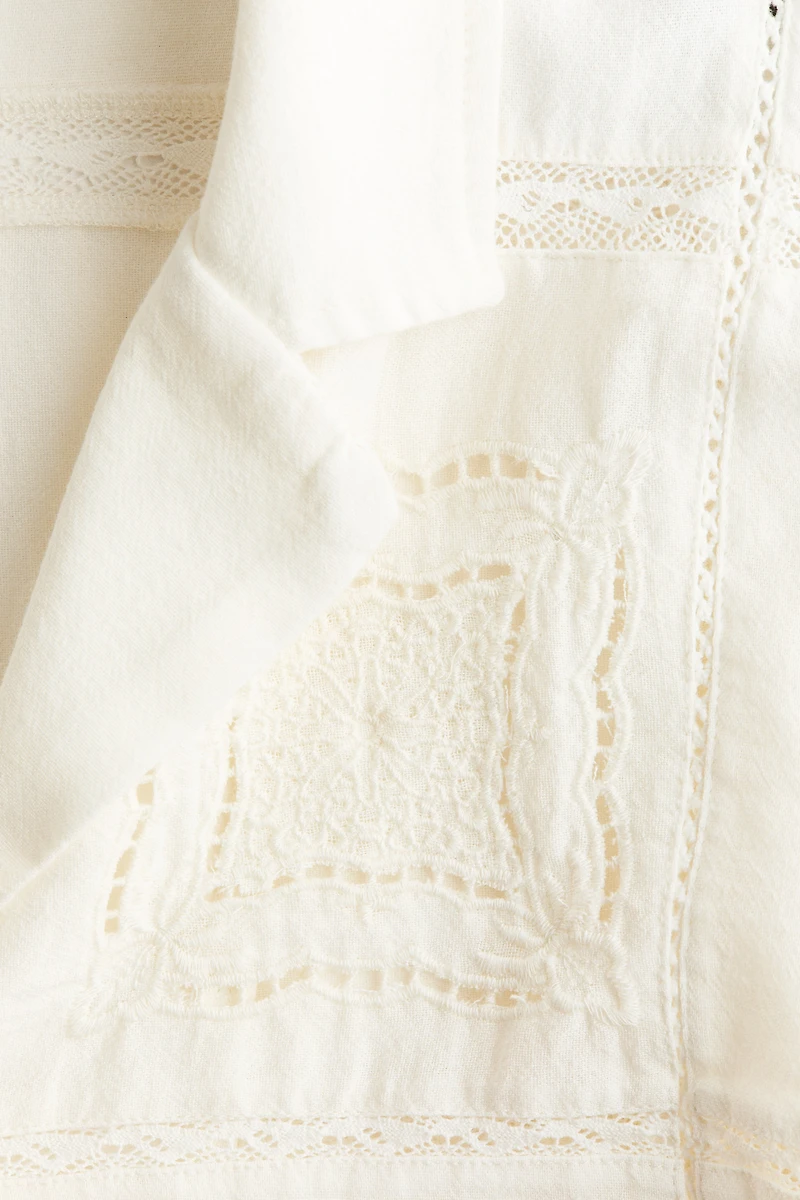 Eyelet-Embroidered Linen-Blend Jacket