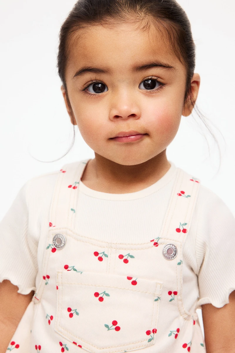 2-Piece Overall Dress and Top Set