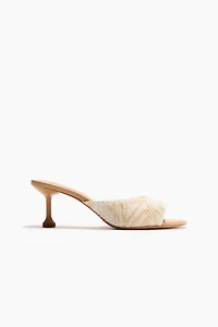 Heeled Beaded Sandals