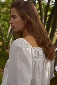 Blouse en coton avec dentelle
