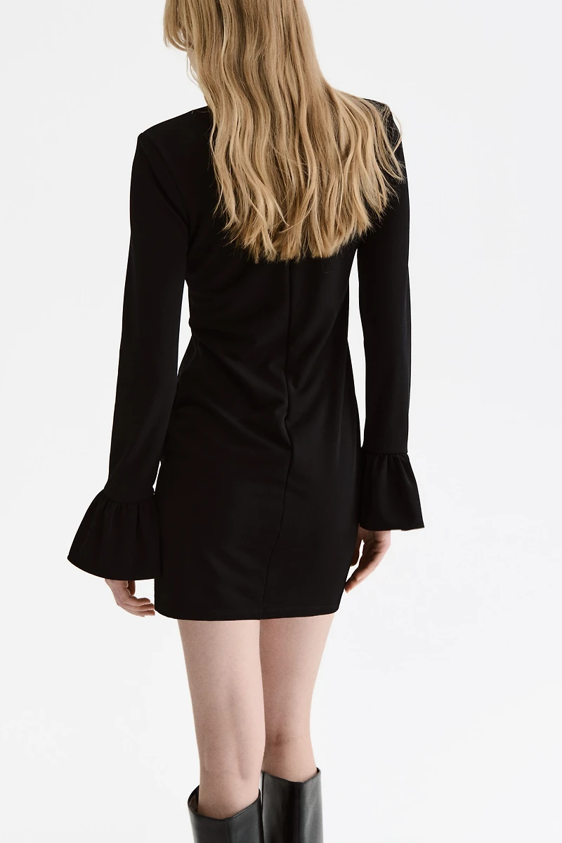 Glittery Shoulder-Pad Dress