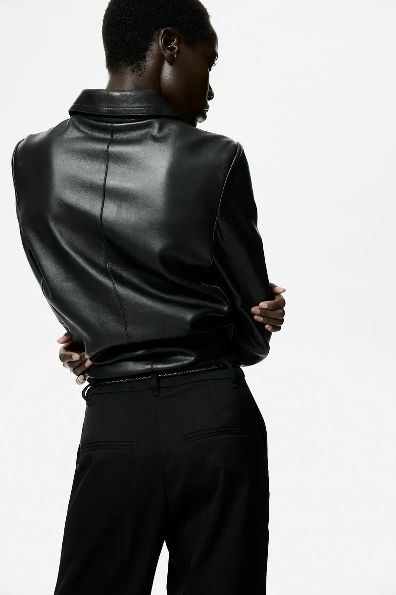 Straight-Leg Pants with Belt