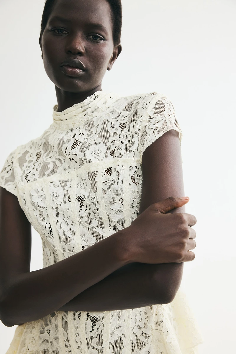 Lace Peplum Top